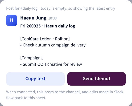 Slack post